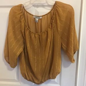 Mustard Off-Shoulder blouse NWOT